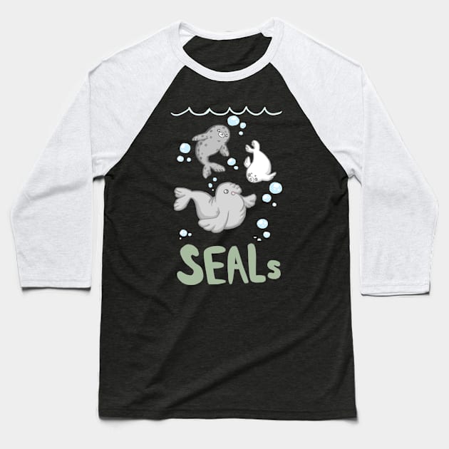 Seals! Baseball T-Shirt by Dragon_doggo